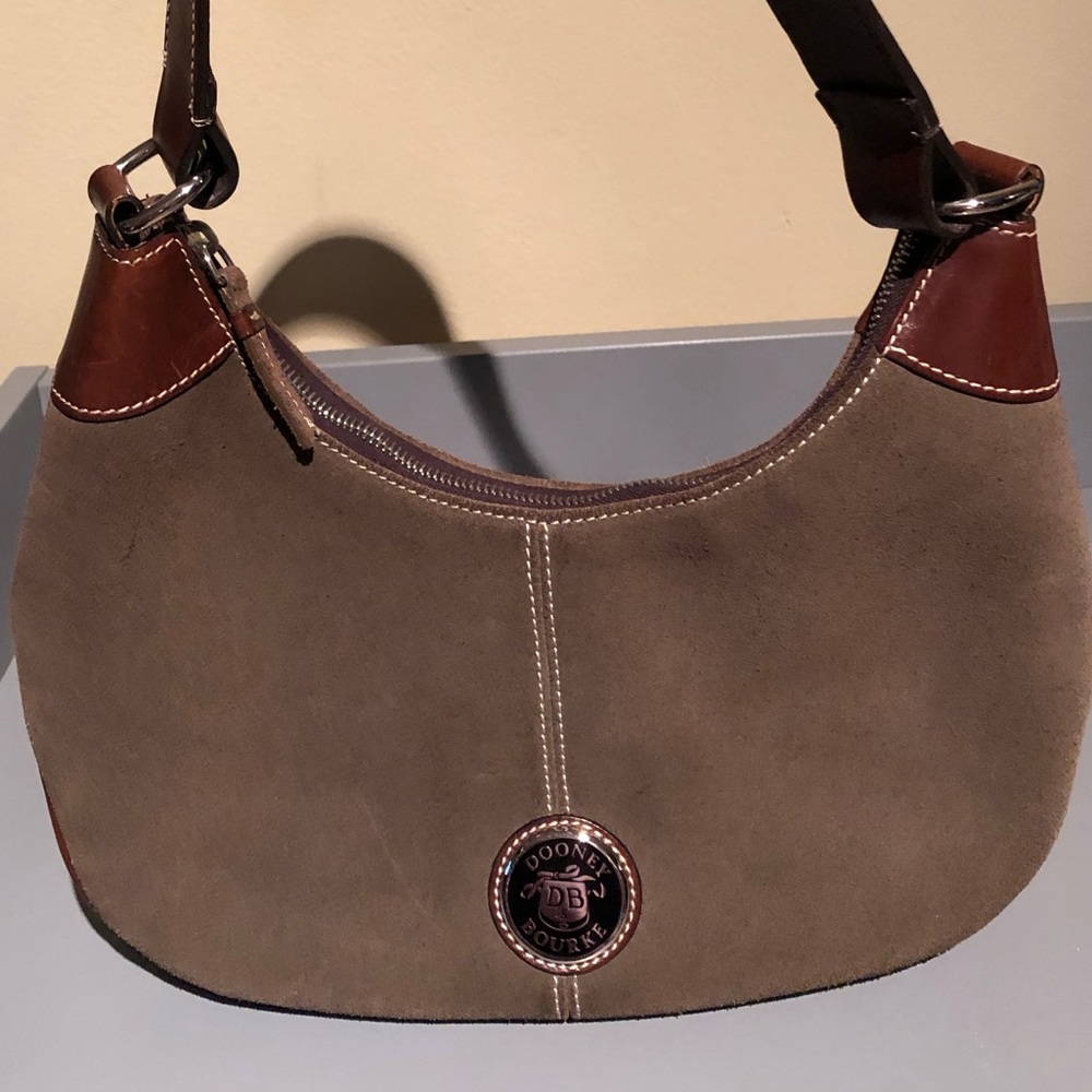 Dooney and Bourke Half-Moon HOBO Suede Brown Purse